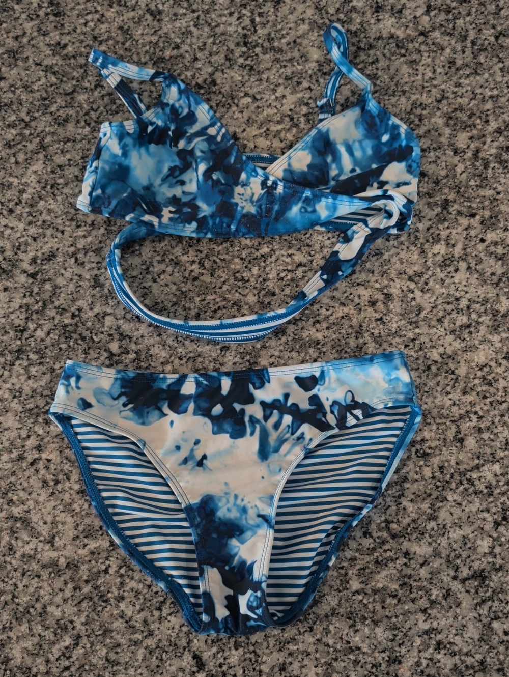 Tucker + Tate Blue and White Girls Two-Piece Swim Bikini